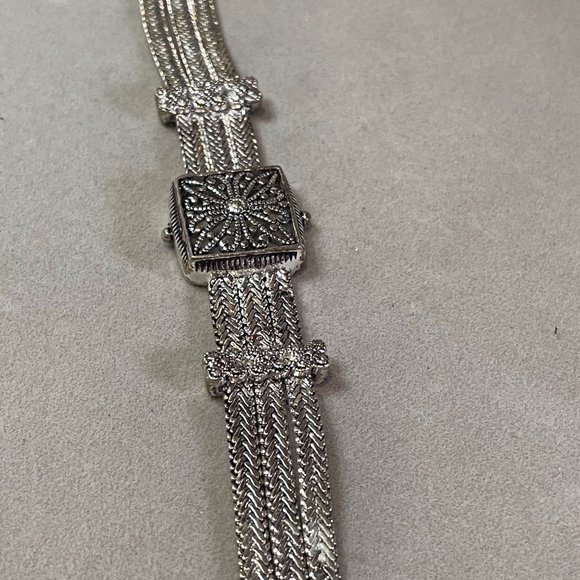 Napier Vintage Silverplate Filigree Chain Bracelet - Picture 8 of 9